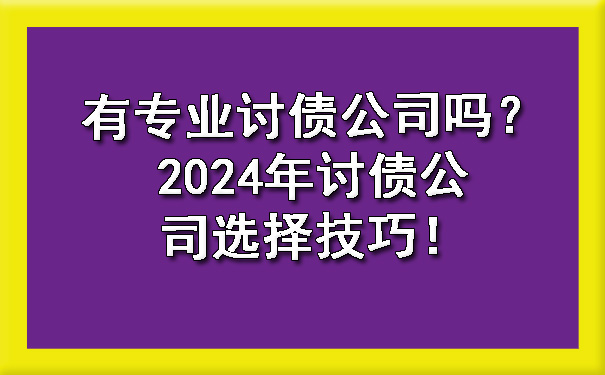 有专业讨债公司吗？2024年讨债公司选择技巧！.jpg